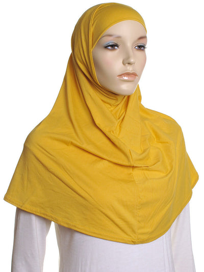 Gold Plain Cotton 2 Pce Al Amira Hijab - Hijab Store Online