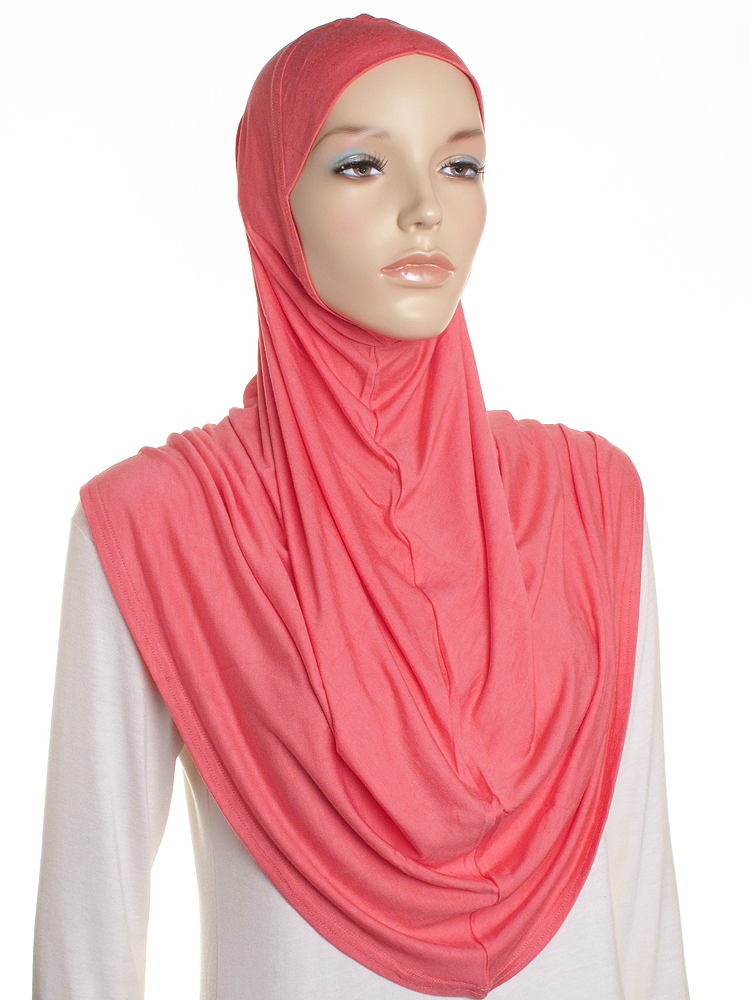 Coral Plain Jersey Al Amira Hijab - Hijab Store Online