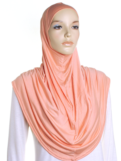Dusky Peach Plain Jersey Al Amira Hijab - Hijab Store Online