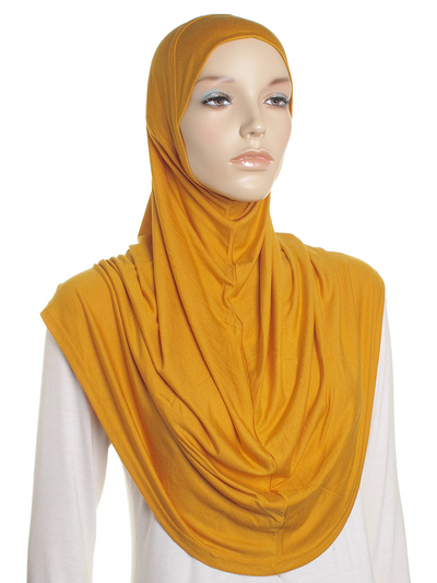 Mustard Plain Jersey Al Amira Hijab - Hijab Store Online