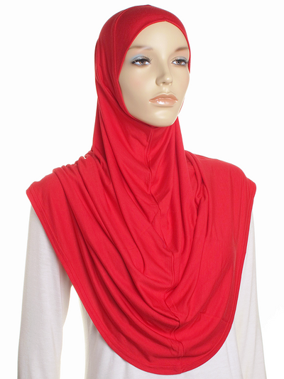Red Plain Jersey Al Amira Hijab - Hijab Store Online