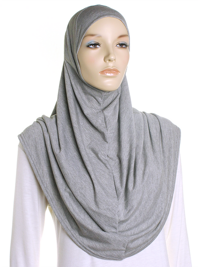 Silver Marl Plain Jersey Al Amira Hijab - Hijab Store Online