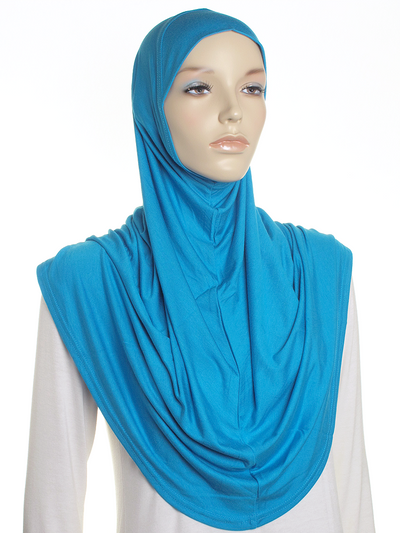Turquoise Plain Jersey Al Amira Hijab - Hijab Store Online