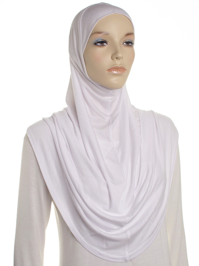 White Plain Jersey Al Amira Hijab - Hijab Store Online