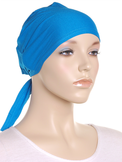 Peacock Blue Plain Tie Back Bonnet - Hijab Store Online