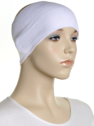 White Wide Plain Headband - Hijab Store Online