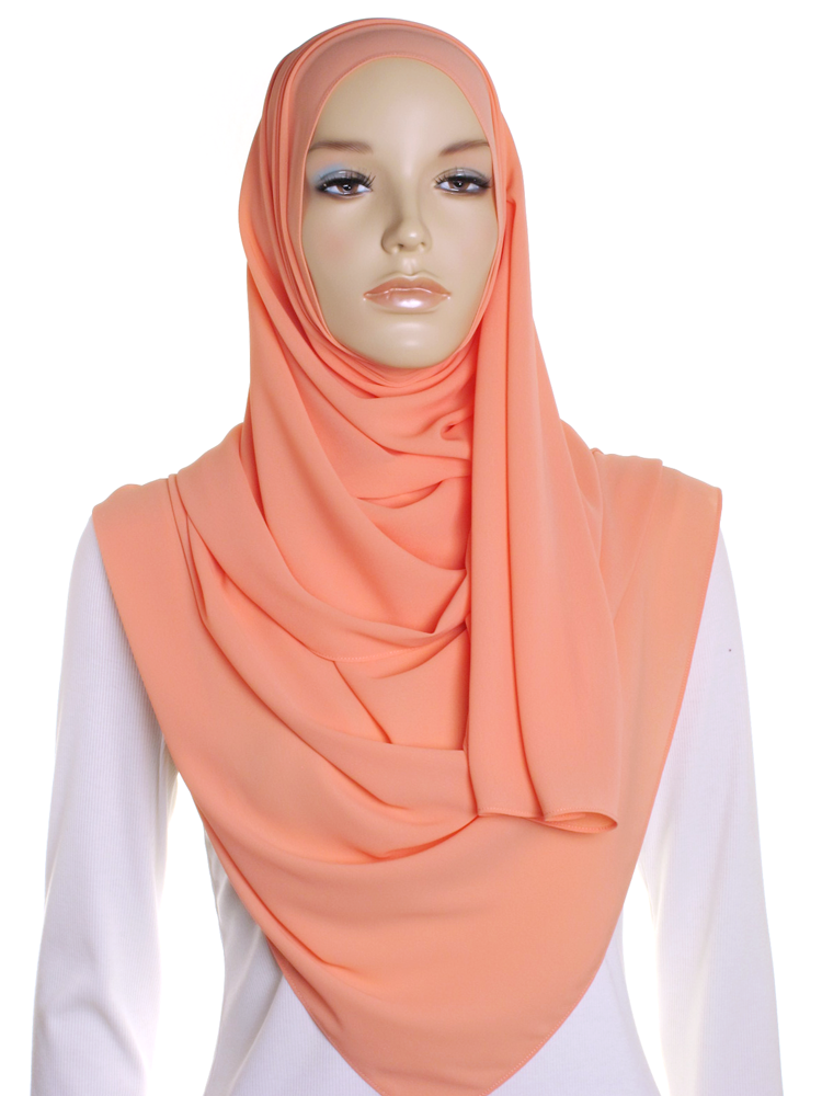 Peach Pink Premium Chiffon Hijab – Hijab Store Online