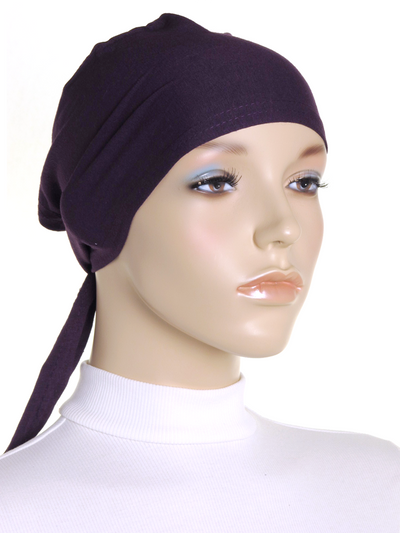 Purple Sapphire Plain Tie Back Bonnet - Hijab Store Online