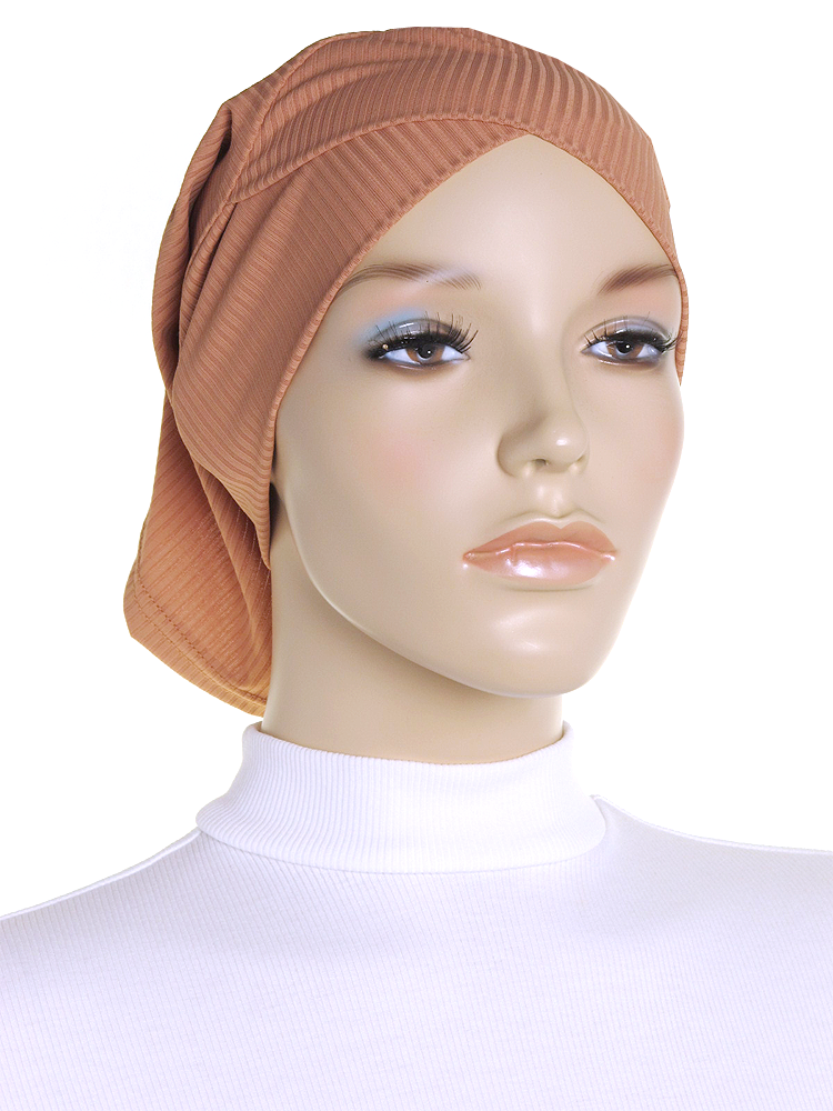 Hazelnut Criss Cross Ribbed Underscarf - Hijab Store Online