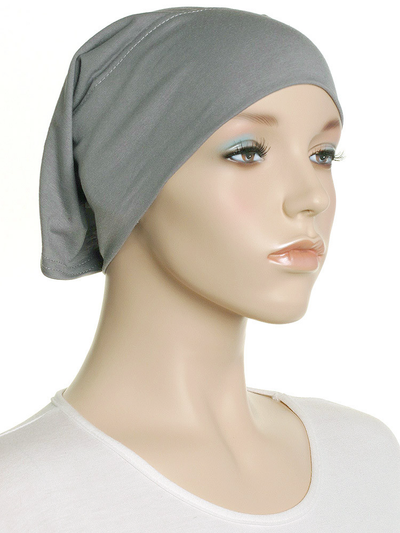 Silver Grey Plain Cotton Tube Underscarf - Hijab Store Online