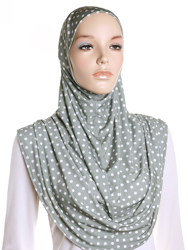 Sage Polka Dot Print Al Amira Hijab