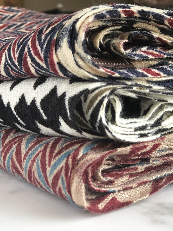 Navy & Red Herringbone Hijab