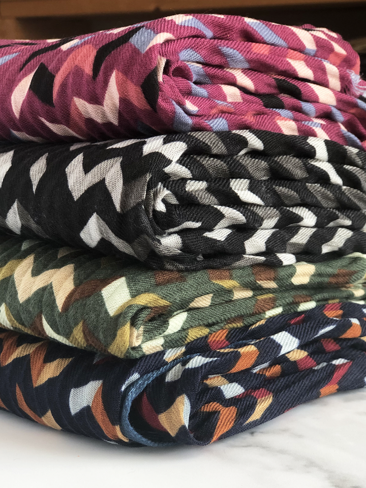 Khaki Pleated Waves Hijab