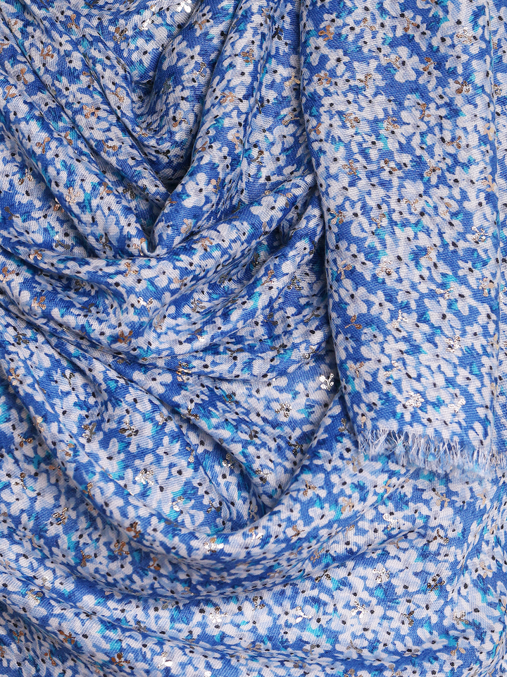 Blue Prairie Floral Print Hijab