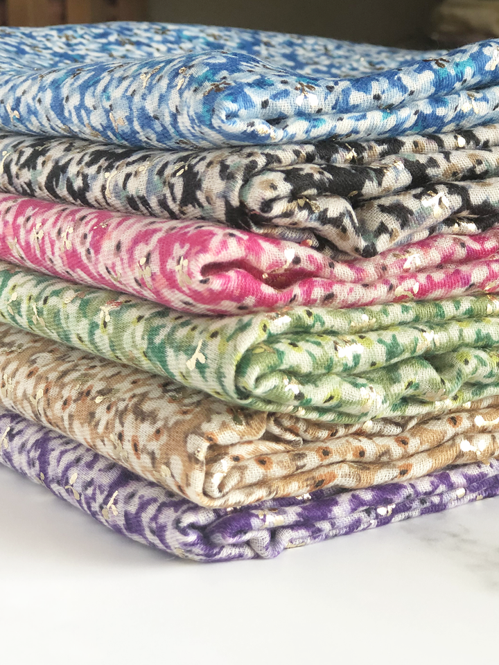 Blue Prairie Floral Print Hijab