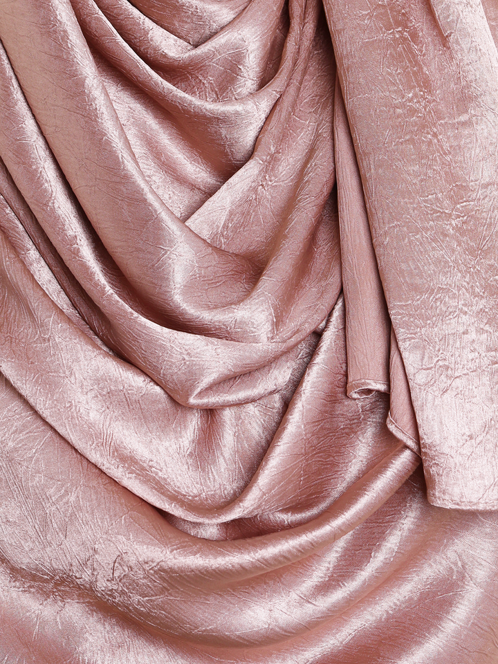 Cocoa Plain Crushed Satin Hijab