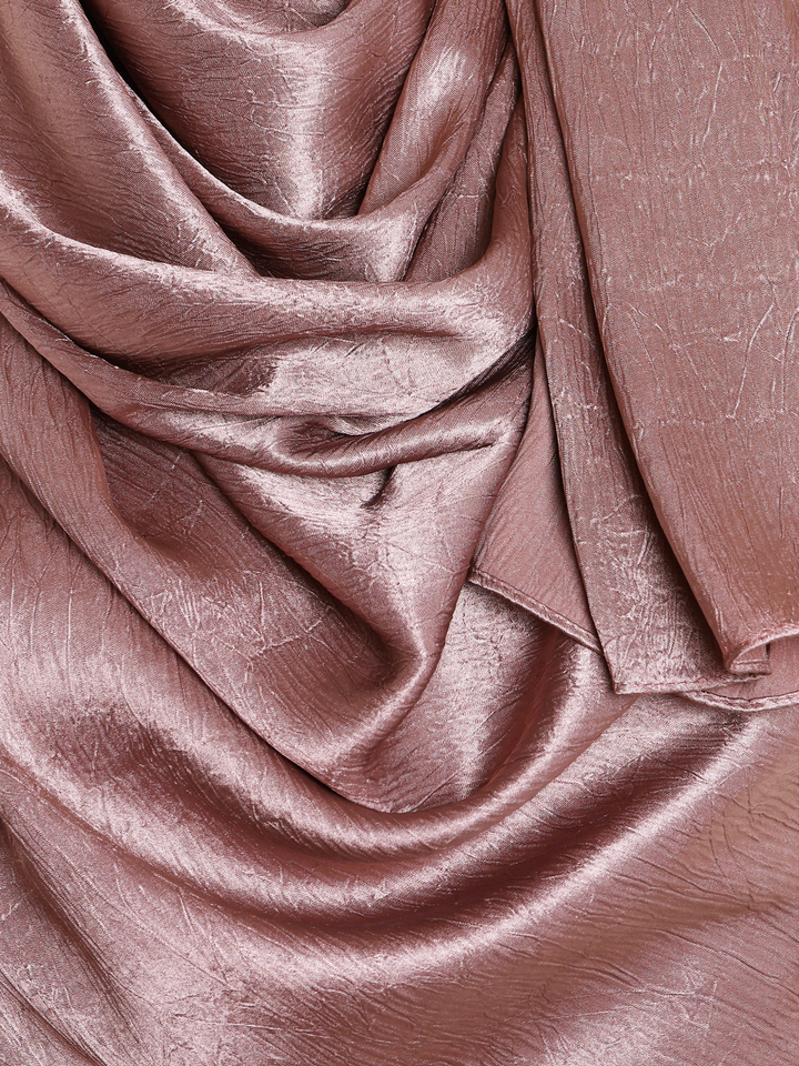 Latte Plain Crushed Satin Hijab