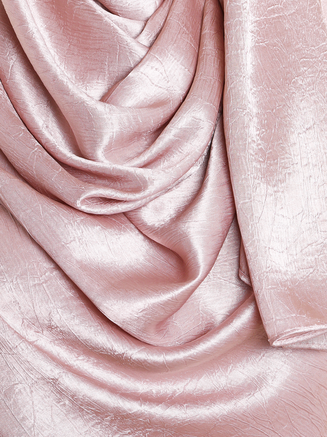 Nude Plain Crushed Satin Hijab