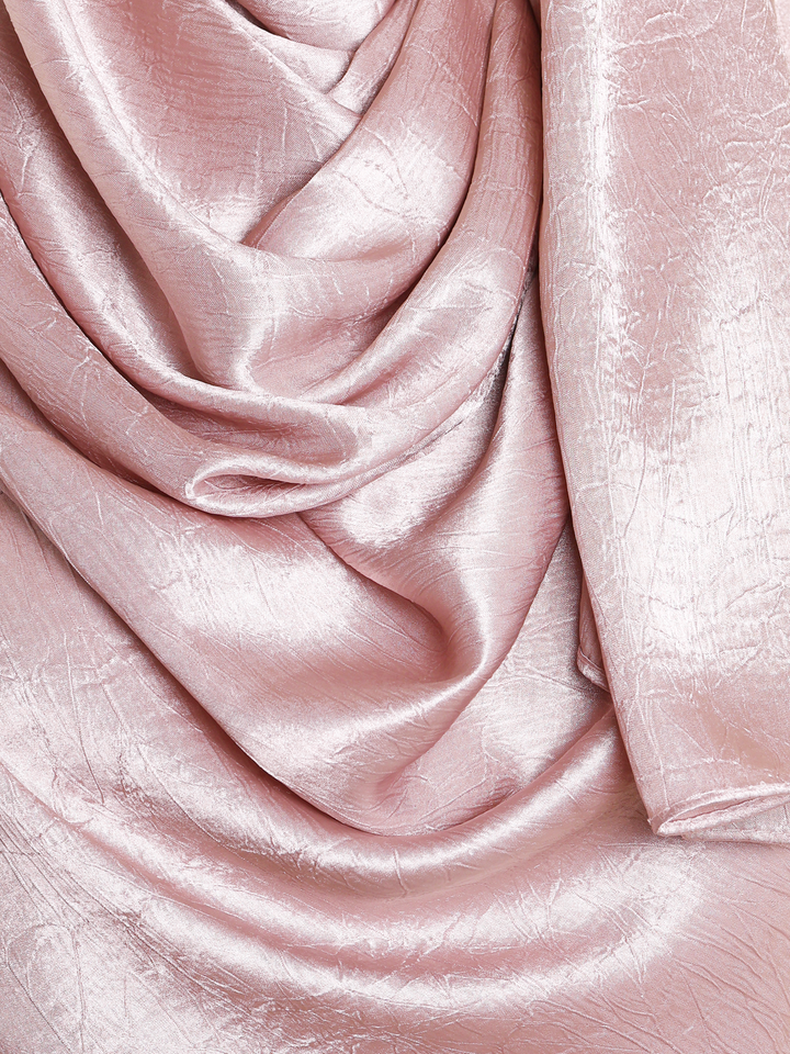 Nude Plain Crushed Satin Hijab