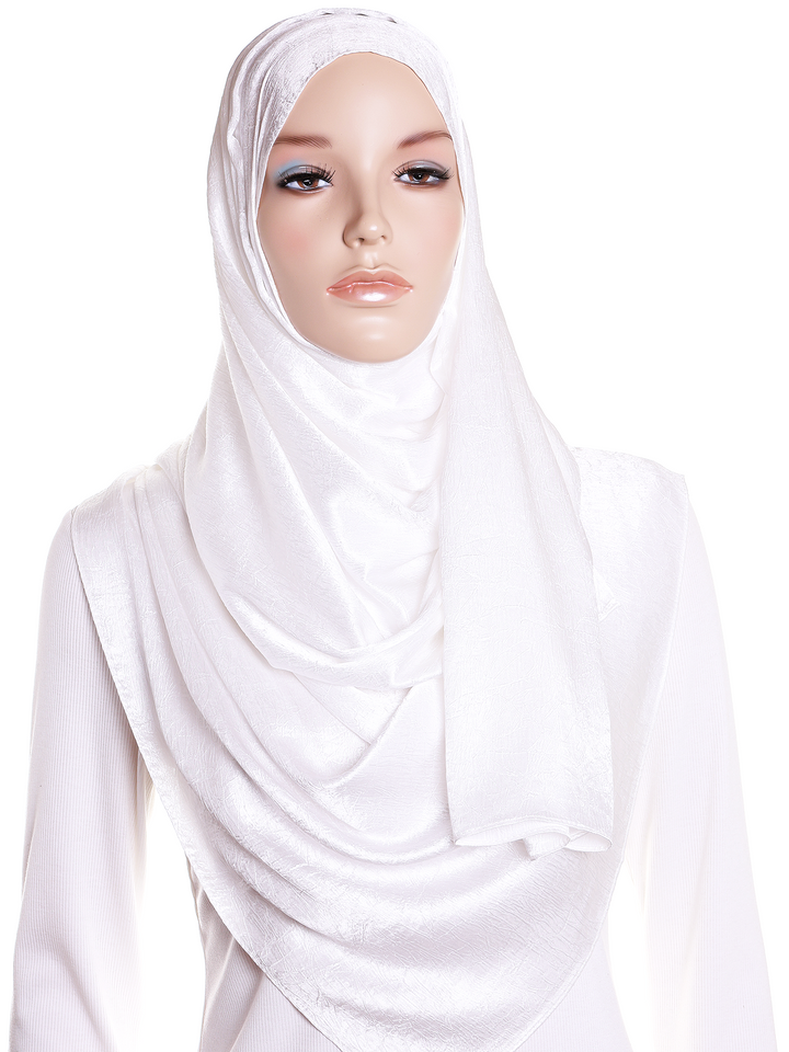 Pearl Plain Crushed Satin Hijab