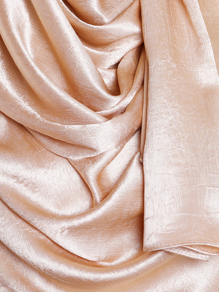 Stone Plain Crushed Satin Hijab