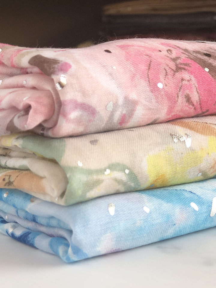 Beige Rose Floral Speckled Hijab