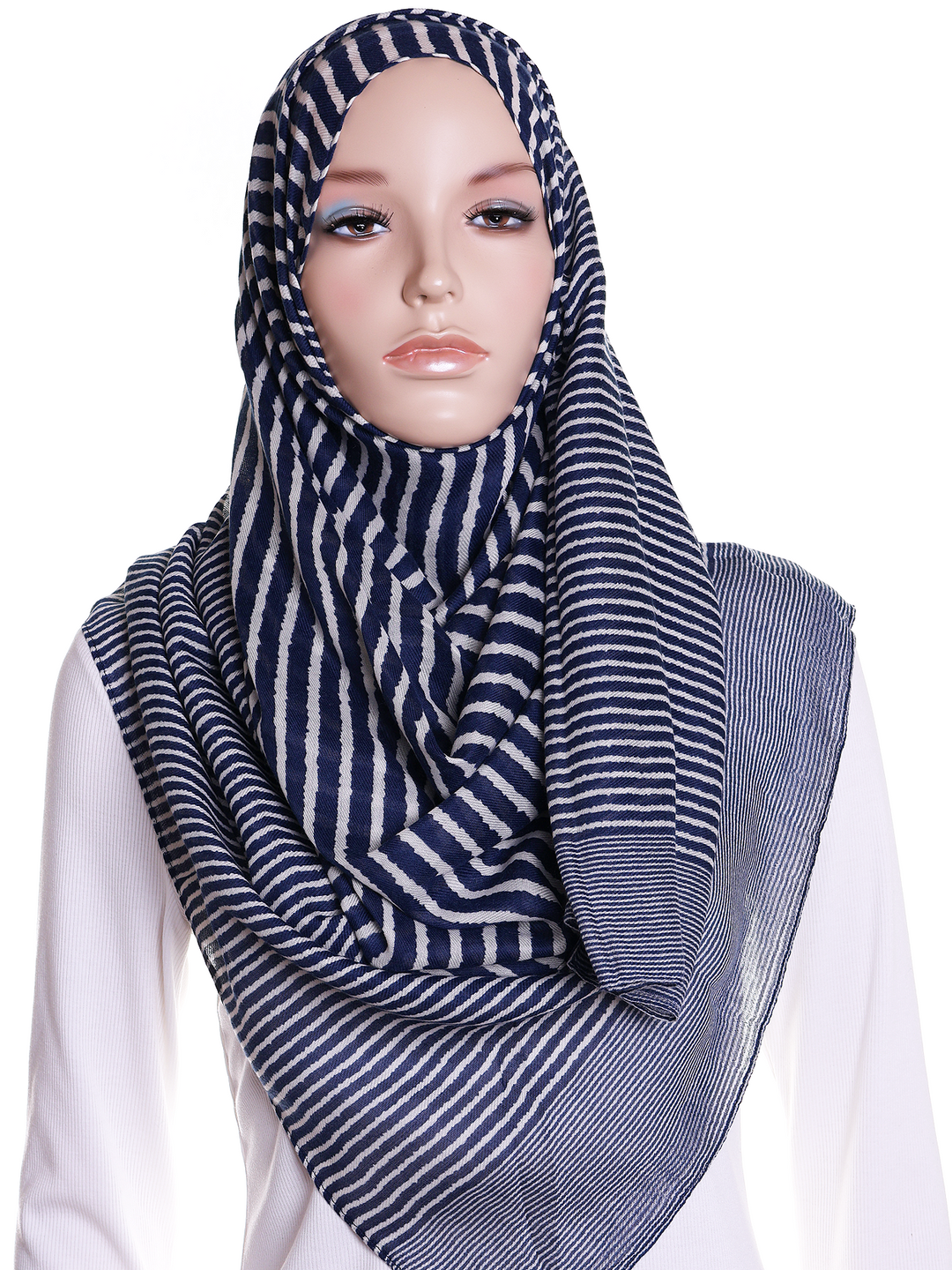Navy Stripe Hijab