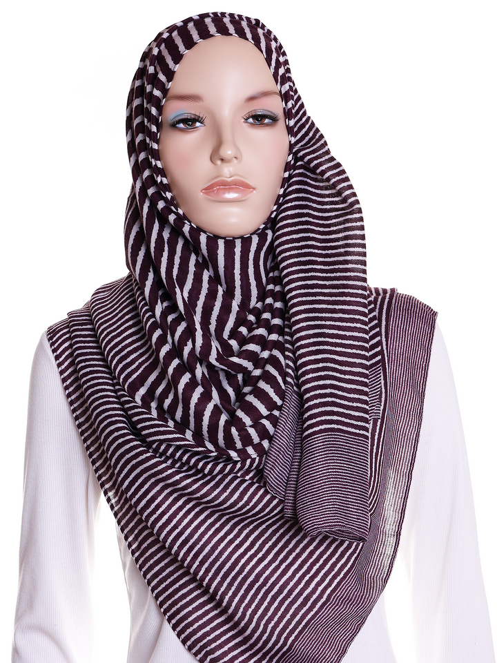 Purple Stripe Hijab