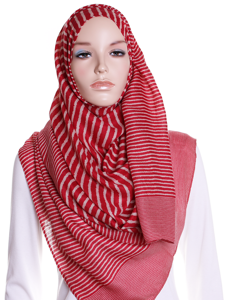 Red Stripe Hijab