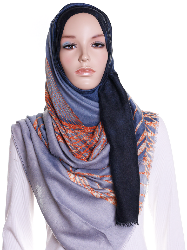 Grey Swirl Ombre Print Hijab