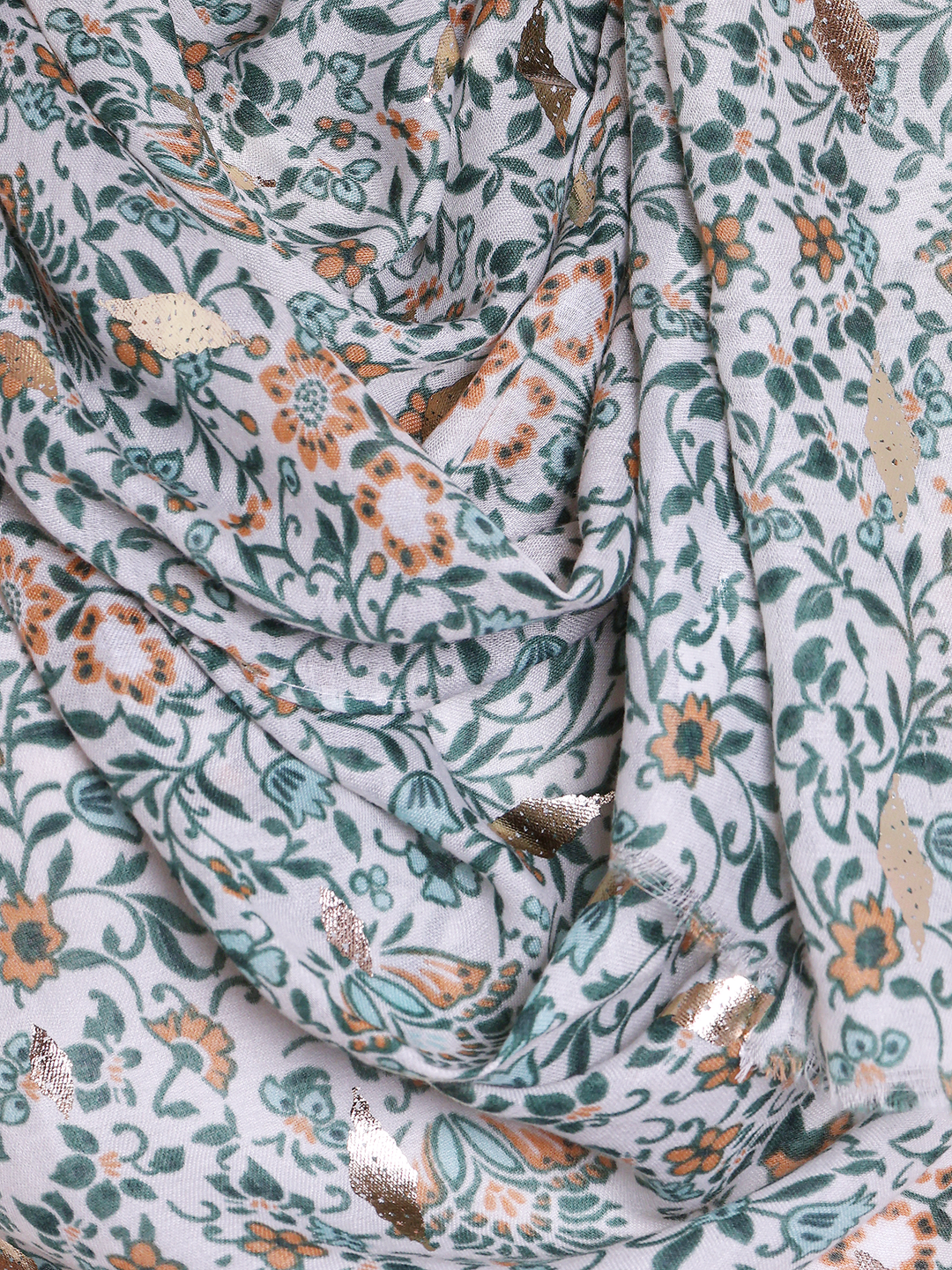 Green Vine Floral Print Hijab