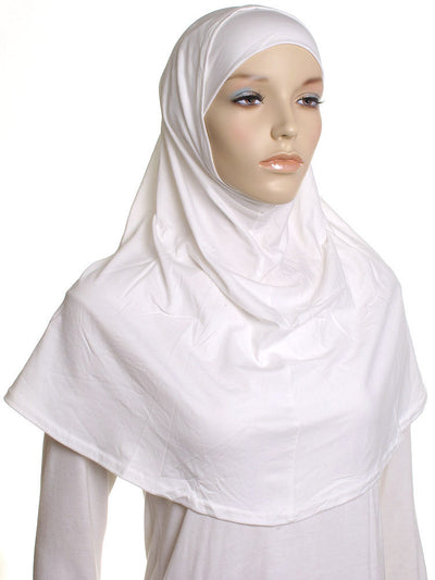 Ivory Plain Cotton 2 Pce Al Amira Hijab - Hijab Store Online