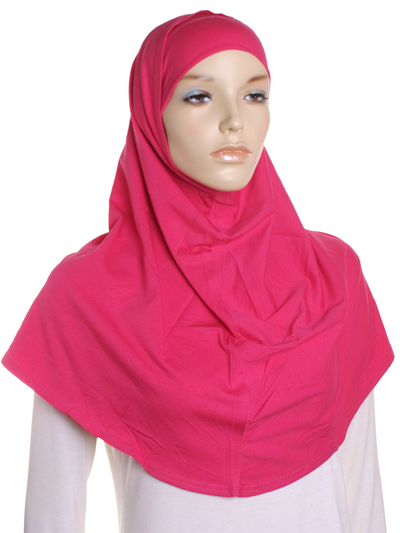 Hot Pink Plain Cotton 2 Pce Al Amira Hijab - Hijab Store Online