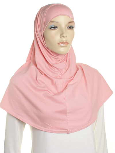 Peach Mauve Plain Cotton 2 Pce Al Amira Hijab - Hijab Store Online