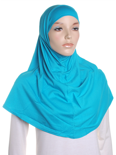 Persian Blue Plain Cotton 2 Pce Al Amira Hijab - Hijab Store Online