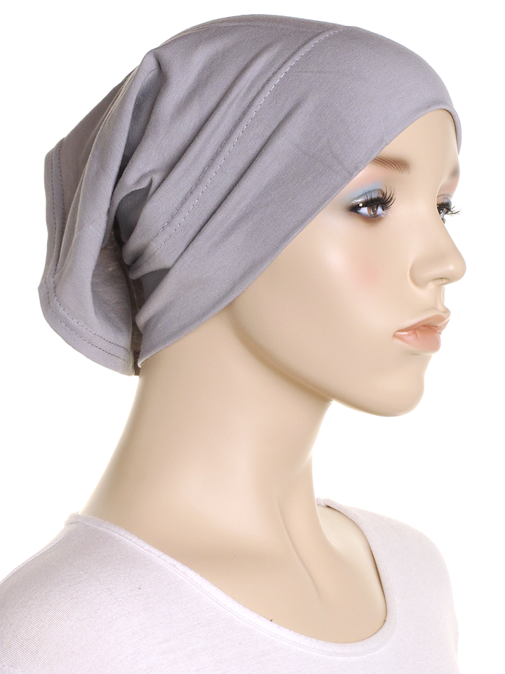 Silver Grey Plain Cotton 2 Pce Al Amira Hijab - Hijab Store Online