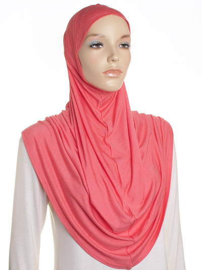 Coral Plain Jersey Al Amira Hijab - Hijab Store Online