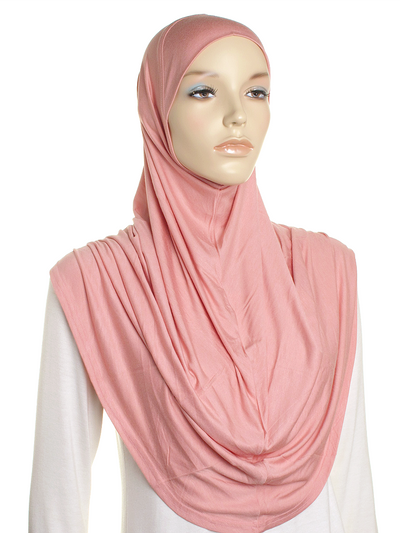 Dusky Pink Plain Jersey Al Amira Hijab - Hijab Store Online