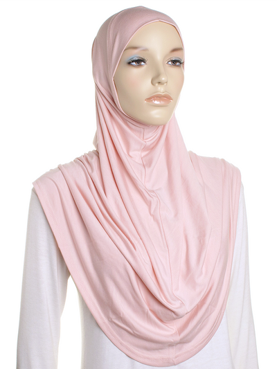 Pastel Peach Plain Jersey Al Amira Hijab - Hijab Store Online