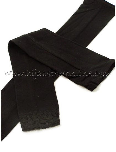 Black Full Length Cotton Arm Sleeves - Hijab Store Online