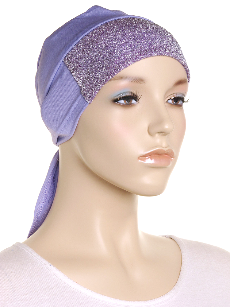 Lilac Glitter Tie Back Bonnet - Hijab Store Online