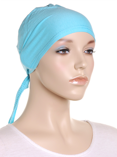 Pale Turquoise Plain Tie Back Bonnet - Hijab Store Online