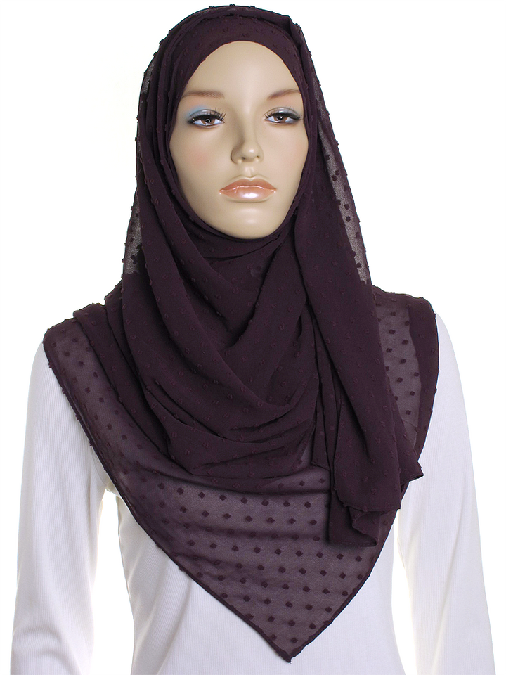 Amethyst Dotted Chiffon Hijab