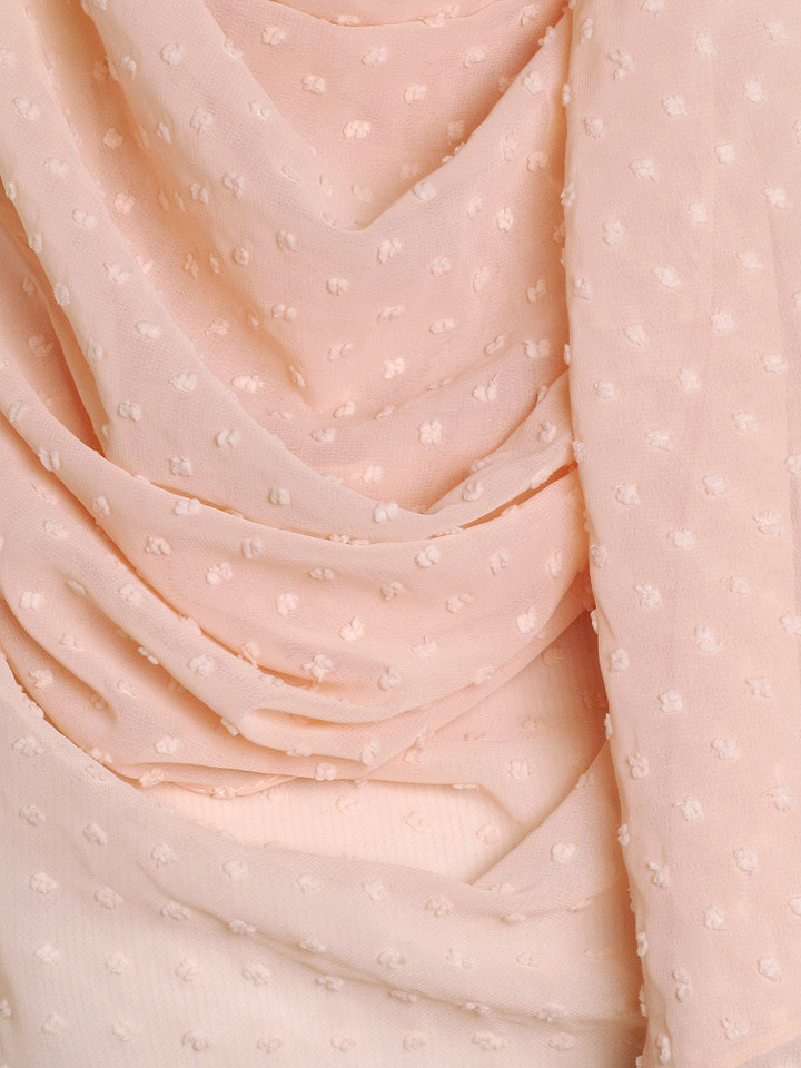 Apricot Dotted Chiffon Hijab