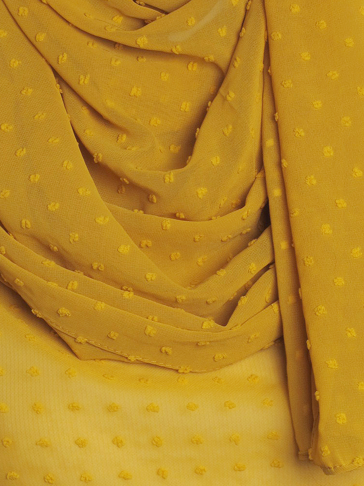 Autumn Gold Dotted Chiffon Hijab
