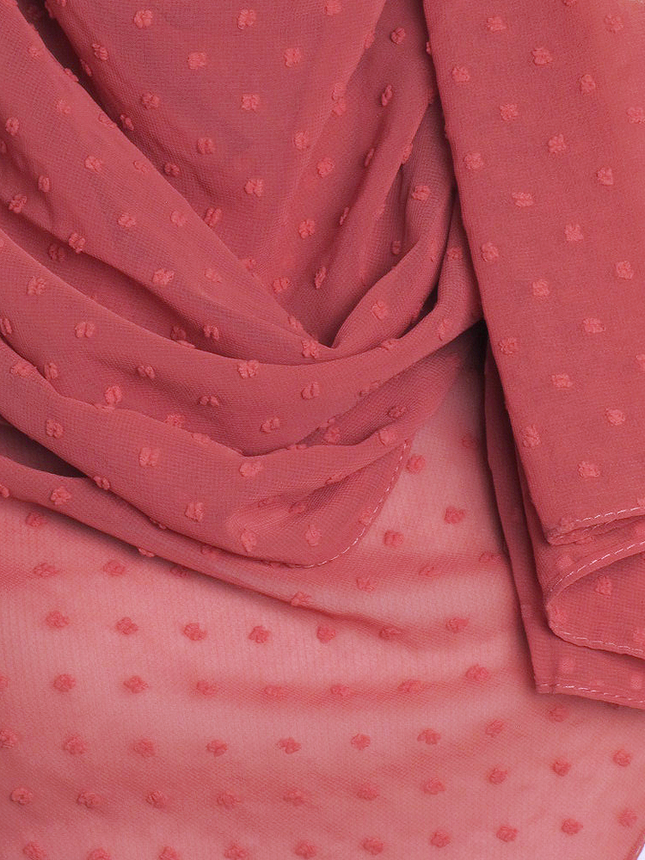 Autumn Pink Dotted Chiffon Hijab
