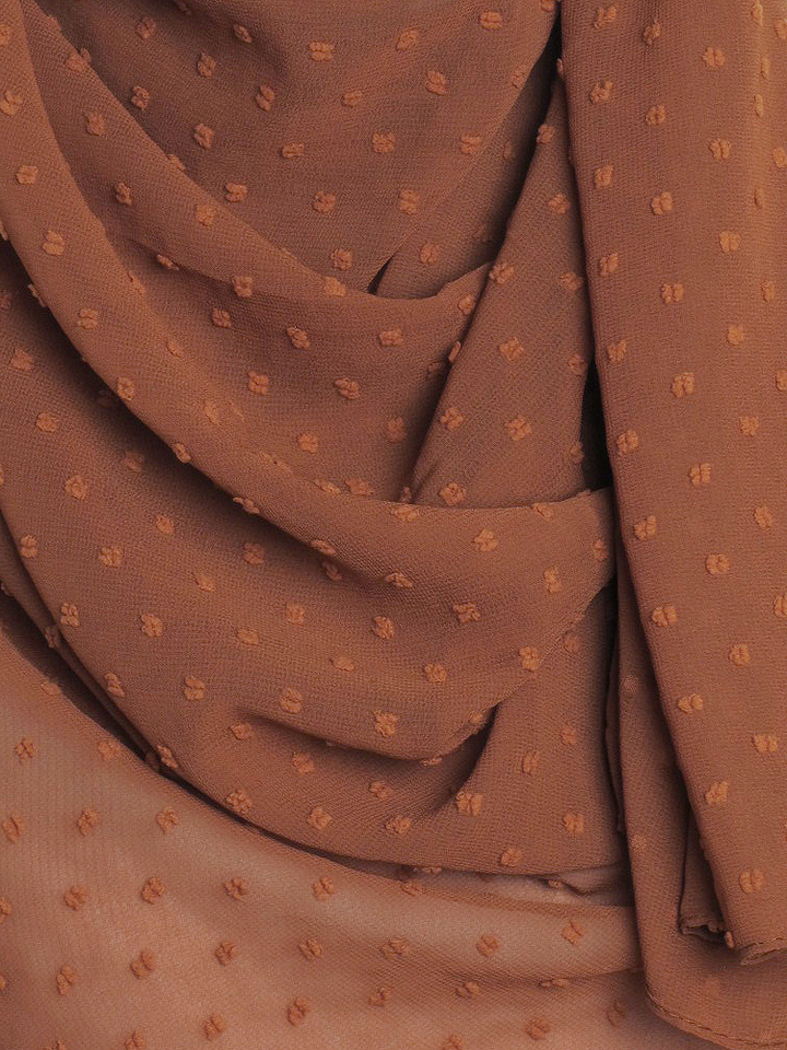 Hazelnut Dotted Chiffon Hijab