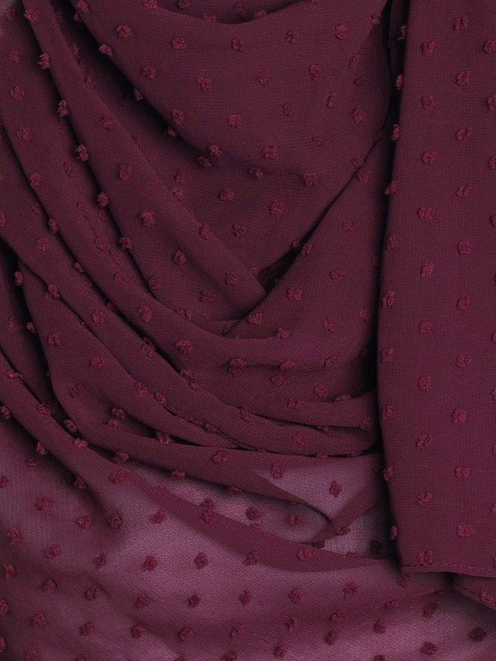 Dark Cerise Dotted Chiffon Hijab