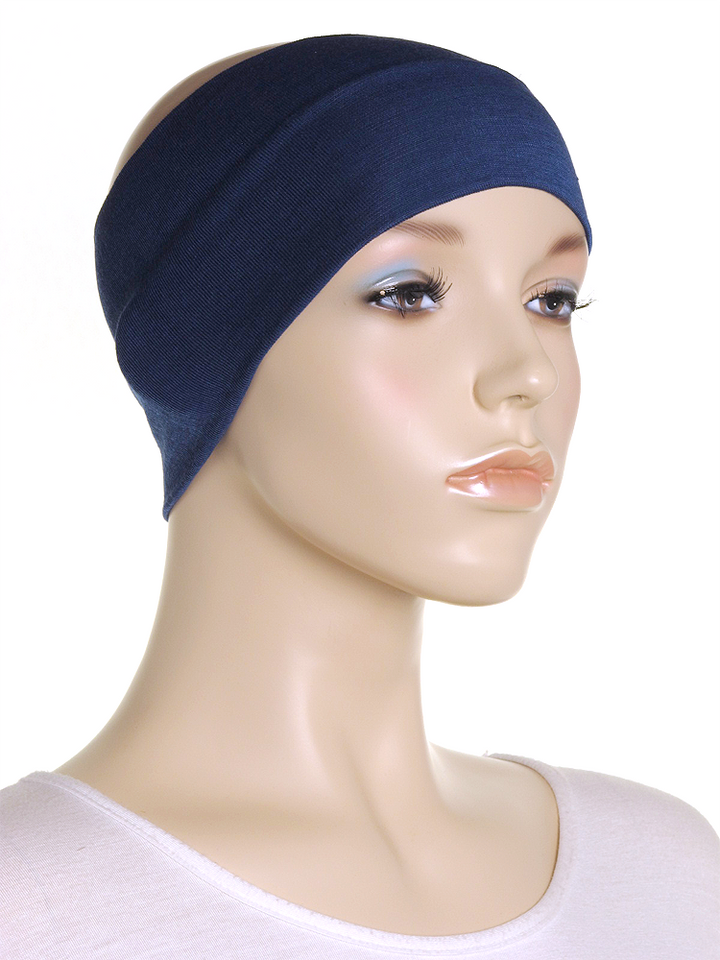 Navy Wide Plain Headband - Hijab Store Online