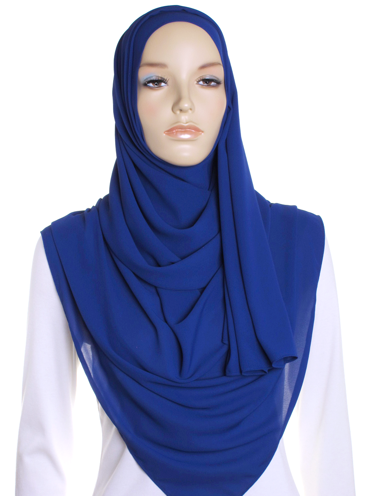 Royal blue chiffon shawl 2025